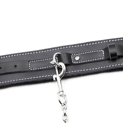 Genuine Leather Padded Cuffs with Shackle Restraints