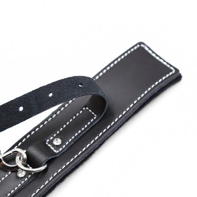 Genuine Leather Padded Cuffs with Shackle Restraints