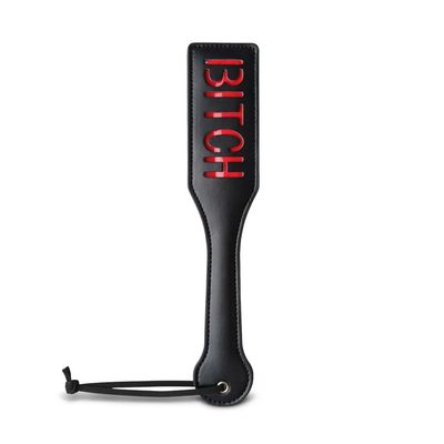 Bitch PU Leather Spanking Paddle