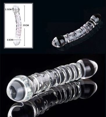 Beautiful Crystal Pyrex Glass Massager -  Swirls and Dots